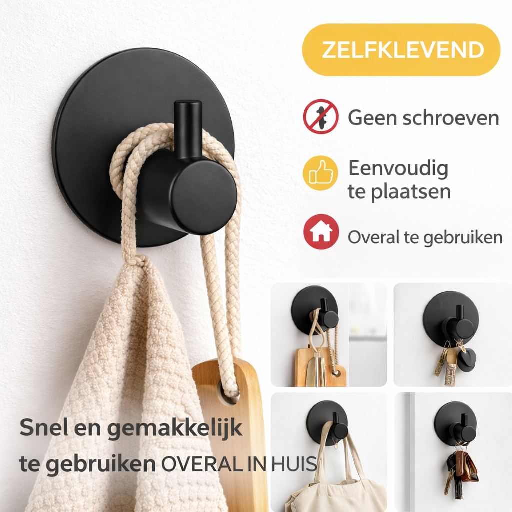 Ordiq wandhaak Zelfklevend 4 stuks